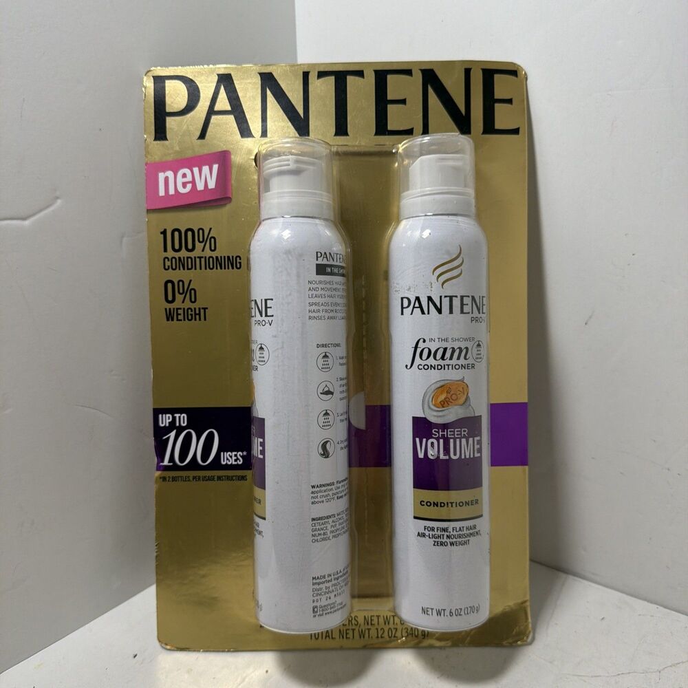 Pantene Pro-V Sheer Volume Foam Conditioner 6oz 2 Pack Sealed USA MADE